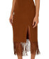 Women's Knit Fringe-Trim Midi Dress