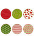 Holiday Fun 6" Canape Plates Set of 6, Service for 6