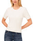 Фото #1 товара Women's Cotton Cable-Knit Short-Sleeve Sweater