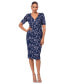 ფოტო #1 პროდუქტის Petite 3D-Flower Short-Sleeve Sheath Dress