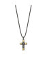 Фото #2 товара Chisel black and Yellow IP-plated Cross Pendant 19.5 inch Box Chain