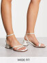 ASOS DESIGN Wide Fit Hastings mid block heeled sandals in ivory