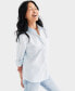 Фото #4 товара Women's Printed Cotton Poplin Button-Up Shirt, Created for Macy's