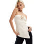 Фото #1 товара Emory Park corsage knit bandeau top with side splits in beige