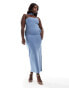 Фото #1 товара ASOS DESIGN Curve bandage bandeau midi dress with halter detail in steel blue