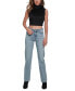 Фото #3 товара Women's Rhinestone-Embellished Straight-Leg Denim Jeans