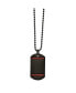 ფოტო #1 პროდუქტის Black IP-plated Tiger's Eye Dog Tag Ball Chain Necklace