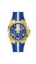 GUESS Gold-Tone Chronograph Watch Blue