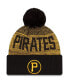 Фото #1 товара Men's Black Pittsburgh Pirates Authentic Collection Sport Cuffed Knit Hat with Pom