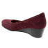 Trotters Winnie T1965-627 Womens Burgundy Narrow Leather Wedges Heels Shoes