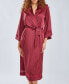 Фото #1 товара Women's Silky Long Robe with Lace Trims