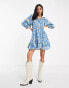 Фото #8 товара Free People floral print mini smock dress in river blue