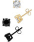 Men's 2-Pc. Set Cubic Zirconia Stud Earrings in Black & Gold-Tone Ion-Plated Sterling Silver