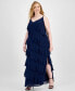 Фото #1 товара Trendy Plus Size V-Neck Sleeveless Ruffle-Trim Gown