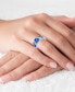 ფოტო #2 პროდუქტის Lab-Grown Blue Opal & Cubic Zirconia Mosaic Ring in Sterling Silver