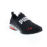Фото #4 товара Puma Axelion Slip On 37719801 Mens Black Canvas Athletic Running Shoes