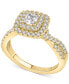 Фото #1 товара Princess-Cut Diamond Twist Halo Engagement Ring (1 ct. t.w.) in 14k Gold