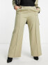 ASOS DESIGN Curve commuter suit elastic waist trousers in sage