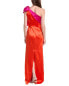 Rene Ruiz One-Shoulder Satin Column Gown Women's