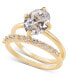 ფოტო #1 პროდუქტის Gold-Tone 2-Pc. Set Oval Cubic Zirconia & Pavé Rings, Created for Macy's