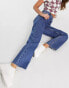 Only Dad wide straight leg jeans in mid blue