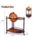 Фото #2 товара Vintage like Globe Rolling Wine Bar Cart with Extra Shelf