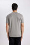 Erkek T-shirt T5014az/gr90 Grey