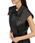 Фото #2 товара Women's Zip-Front Shine Satin Cargo Sleeveless Jacket