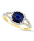 ფოტო #1 პროდუქტის Lab-Grown Sapphire (2 ct. t.w.) and Lab-Grown White Sapphire (1/4 ct. t.w.) Ring in 10k Yellow Gold