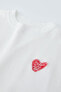 Embroidered heart t-shirt