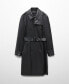 Фото #2 товара Women's Leather-Effect Trench Coat