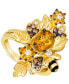 ფოტო #1 პროდუქტის Cinnamon Citrine (1-3/8 ct. t.w.) & Diamond (3/8 ct. t.w.) Leaf Cluster & Bee Statement Ring in 14k Gold