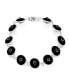 ფოტო #1 პროდუქტის Protection Good Luck Amulet Turkish Glass Bead Evil Eye Bracelet For Women Sterling Silver Black White 7 Inch