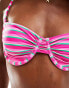 Mango striped bikini top in pink