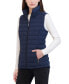 Women's Stand-Collar Zip-Front Puffer Vest Синий, S - фото #5