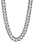 ფოტო #1 პროდუქტის Men's Curb Link 22" Chain Necklace (8mm) in Sterling Silver & Black Ruthenium-Plate