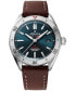 ფოტო #1 პროდუქტის Men's Swiss Automatic Alpiner 4 Brown Leather Strap Watch 40mm
