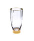 Фото #1 товара Set of 6 Straight Line Textured Water Tumblers with Vivid Gold Tone Base and Rim