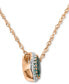ფოტო #2 პროდუქტის Emerald (3/8 ct. t.w.) & Diamond (1/20 ct. t.w.) Pendant Necklace in 14k Rose Gold, 16" + 2" extender