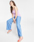 Women's High-Rise Chambray Wide-Leg Pants, Created for Macy's