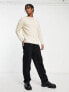 Фото #4 товара Selected Homme oversized cable knitted jumper in beige