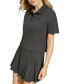 ფოტო #2 პროდუქტის Women's Tech Piqué Short-Sleeve Cropped Polo Shirt