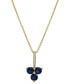 ფოტო #1 პროდუქტის Lab-Grown Blue Sapphire (1-1/10 ct. t.w.) & Diamond (1/20 ct. t.w.) Trillium 18" Pendant Necklace in 14k Gold-Plated Sterling Silver