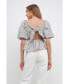 Фото #2 товара Women's Floral Tied Back Top