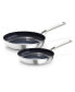 Фото #1 товара Mira Tri-Ply Stainless Steel Non-Stick 2 Piece Frying Pan Set