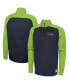 Men's Navy Seattle Seahawks Combine Authentic O-Line Raglan Half-Zip Jacket