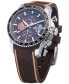 ფოტო #2 პროდუქტის Men's Chronograph Freedom Brown Perforated Silicone Strap Watch 45mm