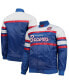 Men's Navy, Red Atlanta Braves Big and Tall Coaches Satin Full-Snap Jacket