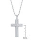 Men's Stainless Steel "Our Father" English Prayer Spinner Cross 24" Pendant Necklace