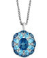 ფოტო #3 პროდუქტის EFFY® Multi-Topaz Flower 18" Pendant Necklace (11-3/4 ct. t.w.) in Sterling Silver